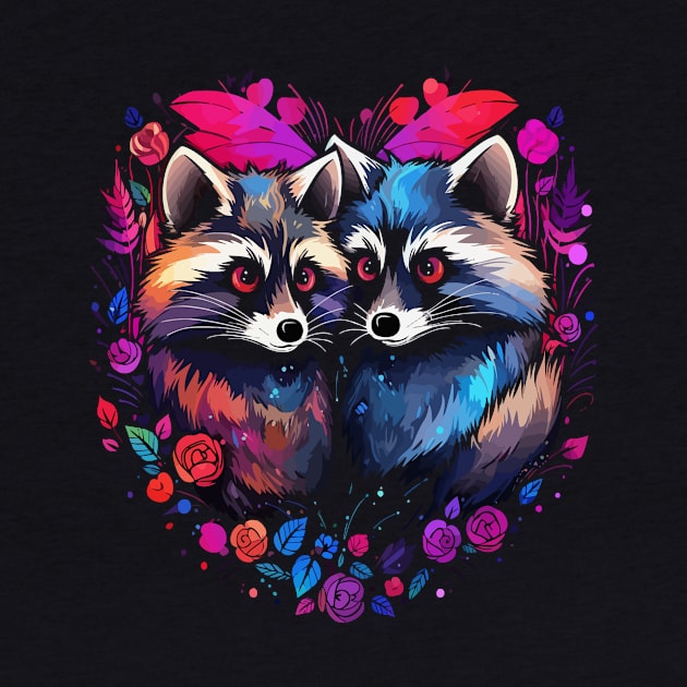 Raccoon Couple Valentine by JH Mart